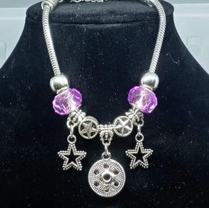 Purple star charm bracelet